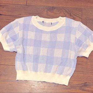 cornflower blue gingham tee